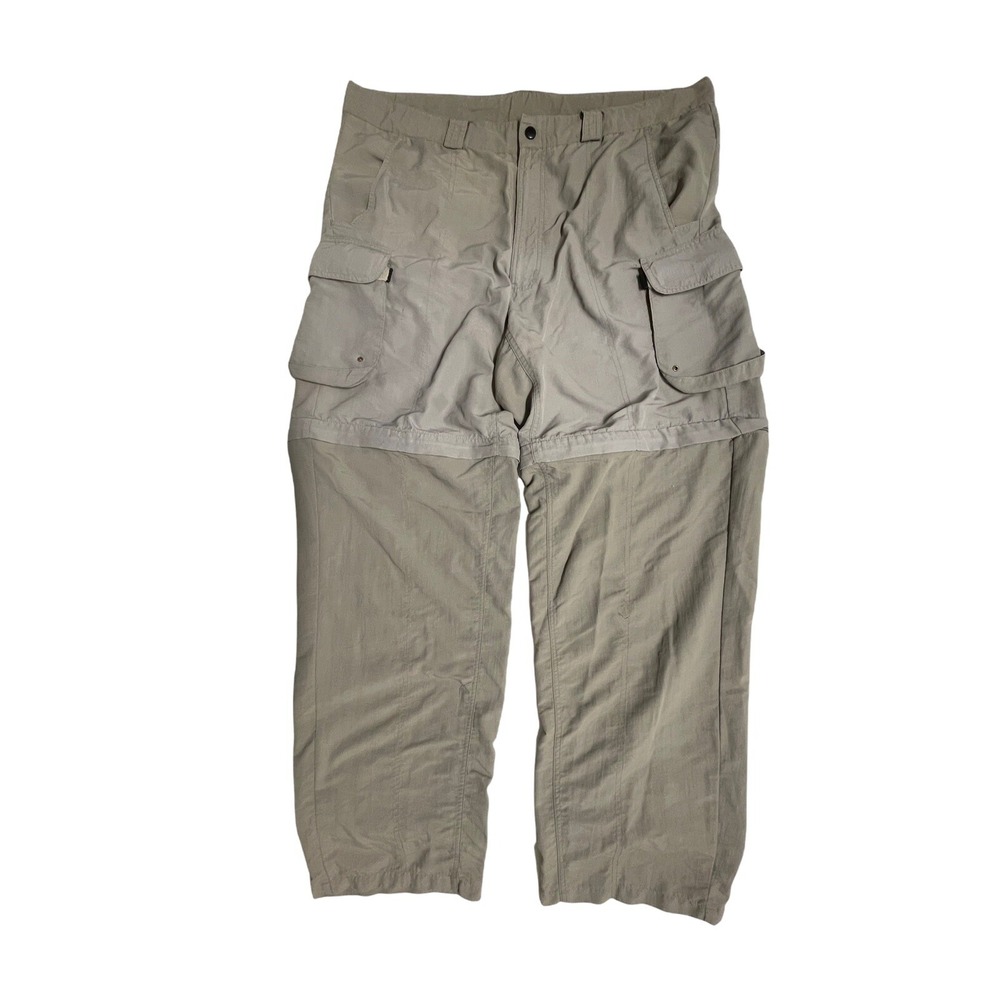 REEL LEGENDS Mens Large 40/31 Fishing Pants/Shorts Zip‎ Convertible Leg Beige